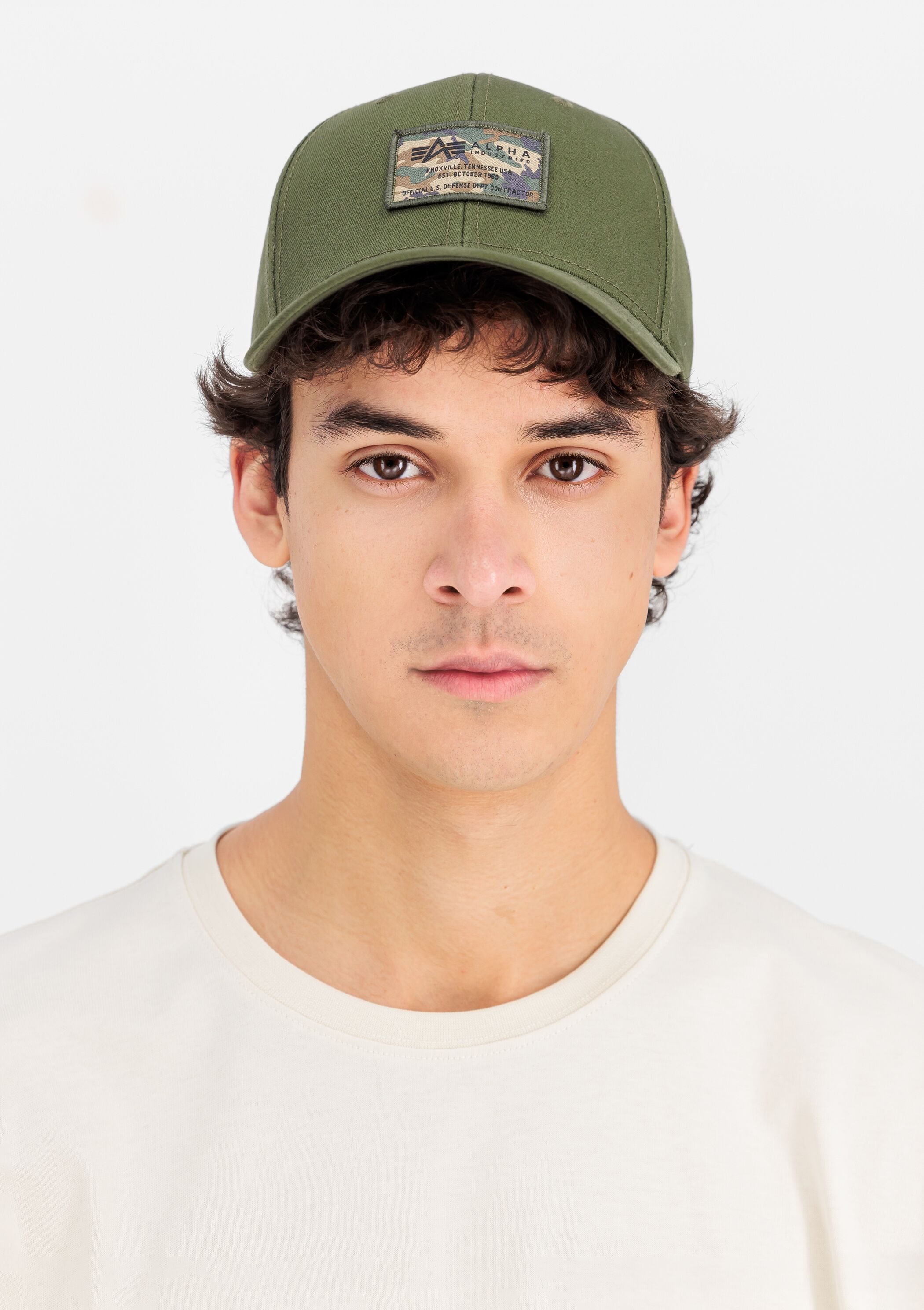 Baseball Cap ALPHA INDUSTRIES "Crew Camo Cap", Damen, Gr. onesize, grün (schwarz olive), Baumwolle, Caps Baseball Cap