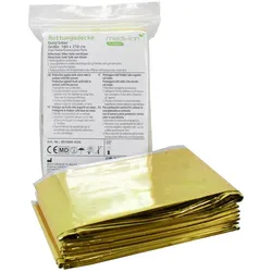 Medi-Inn Rettungsdecke Rettungsfolie gold | silber 160 x 210 cm 3 Stück