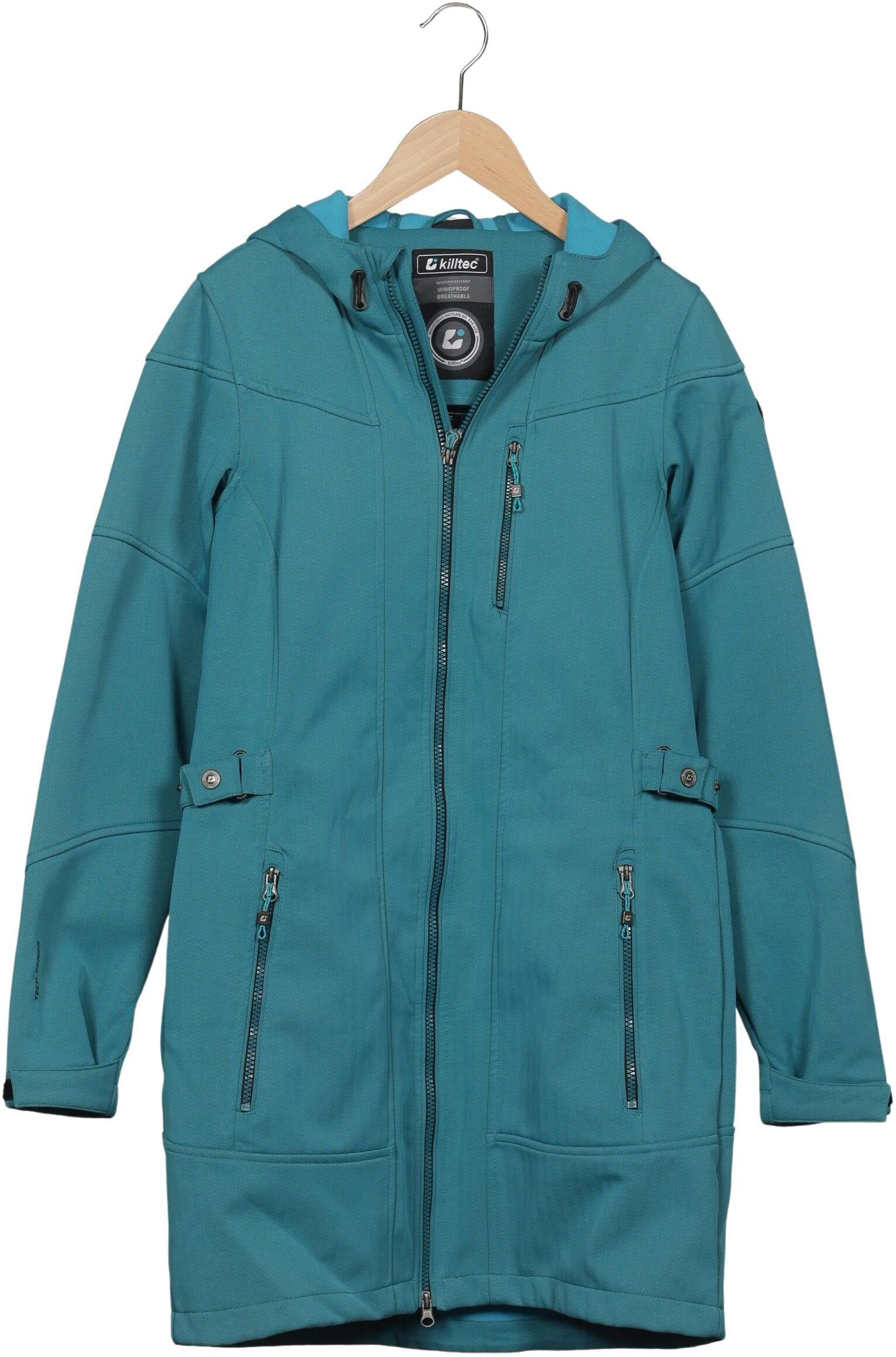 killtec Damen Mantel, Türkis, Gr. EU 40, Synthetik / Tex / Membran - Second Hand