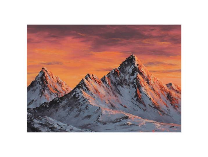 FOTOTAPETE Gebirge Natur Orange 300x210 cm