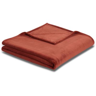Wohndecke BIEDERLACK "King Fleece", rot (rostrot), B:150cm L:200cm, Polyester, Wohndecken, Wohndecke, leicht, Kuscheldecke