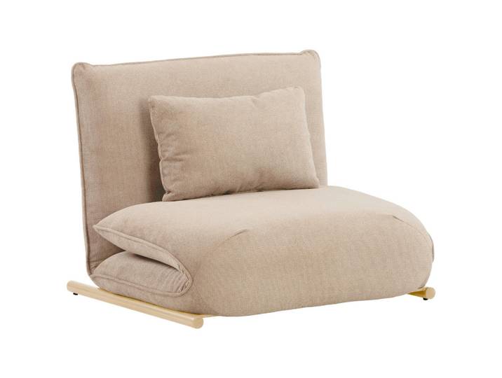Mid.you Sessel Velin, Creme, Nussbaum, Metall, Füllung: Schaumstoff, 93x97x80 cm, Liegefunktion, Wohnzimmer, Sessel, Sonstige Sessel