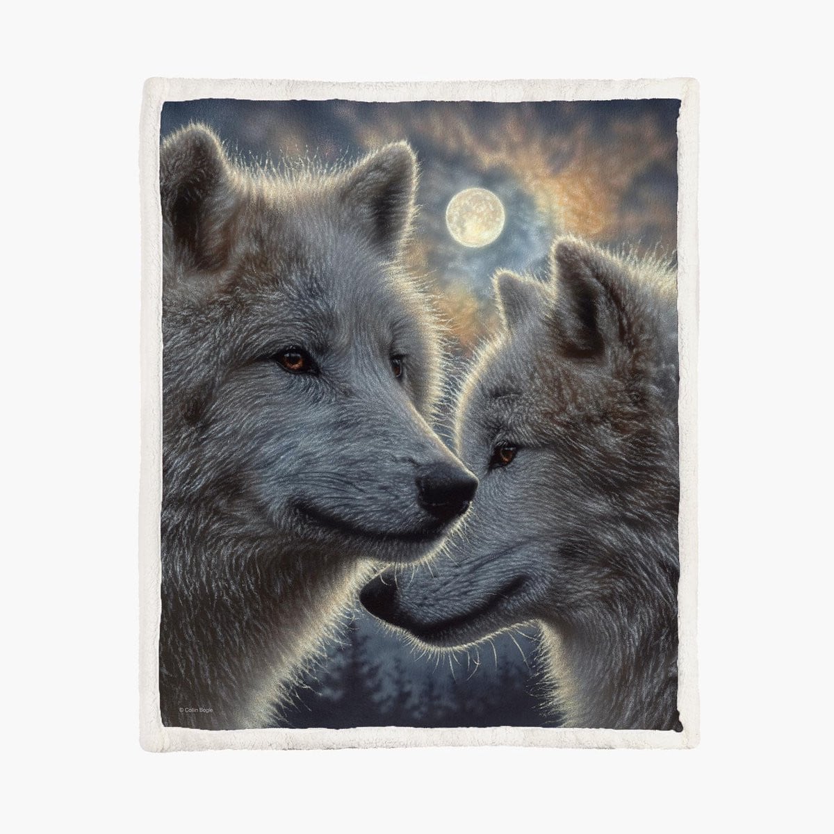 Wolven Fleece Deken Moonlight Mates B/D/H: 150 x 200 cm