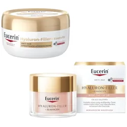 Eucerin Hyaluron-Filler + Elasticity Anti Age Straffende Körpercreme + Tagescreme ROSÉ LSF 30 Set 1 Sparset