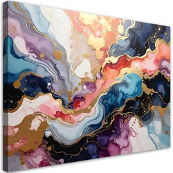 WANDBILD, Bunte Acryl Abstrakt