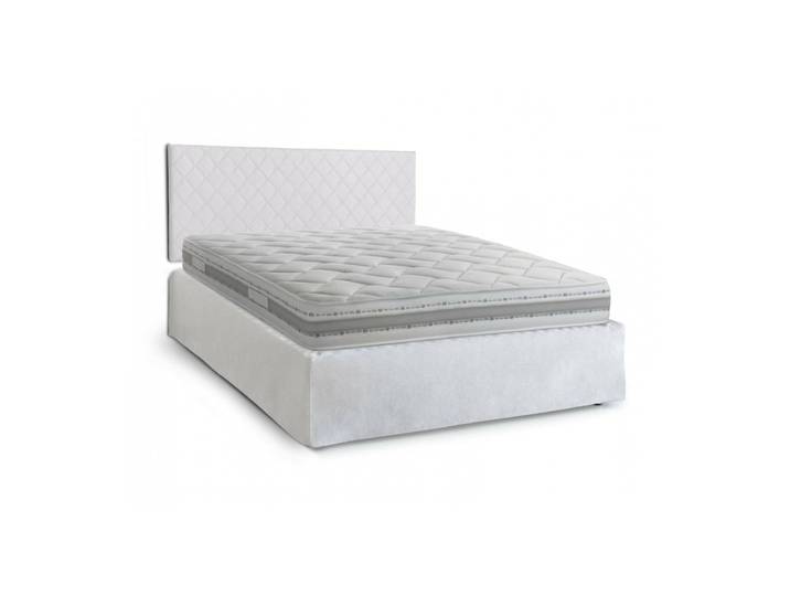 Lit double en simili cuir blanc 160x190 cm