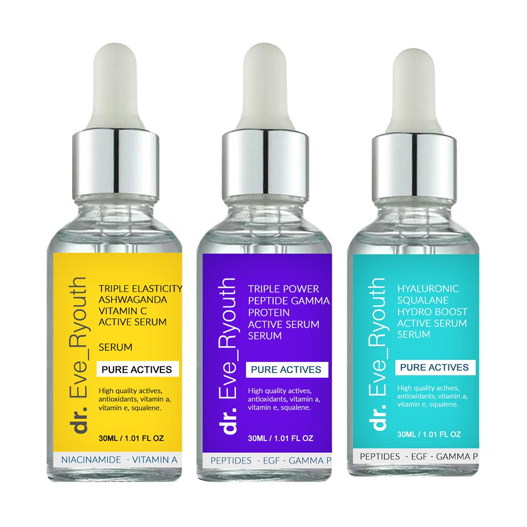 Squalan-Serum 30ml + Ashwaganda Vitamin C-Serum 30ml + Peptid-Serum 30ml