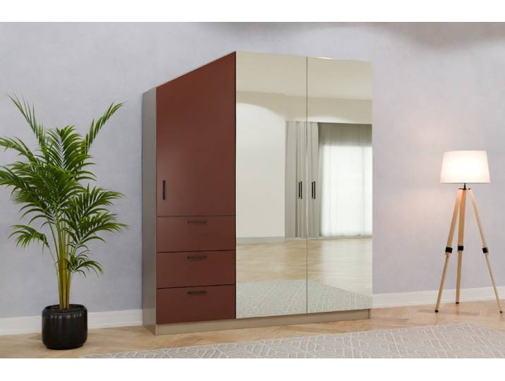Schrank mit Schräge nach Maß - RAL 8015 Kastanienbraun - 210x180x44cm - Individuell konfigurieren