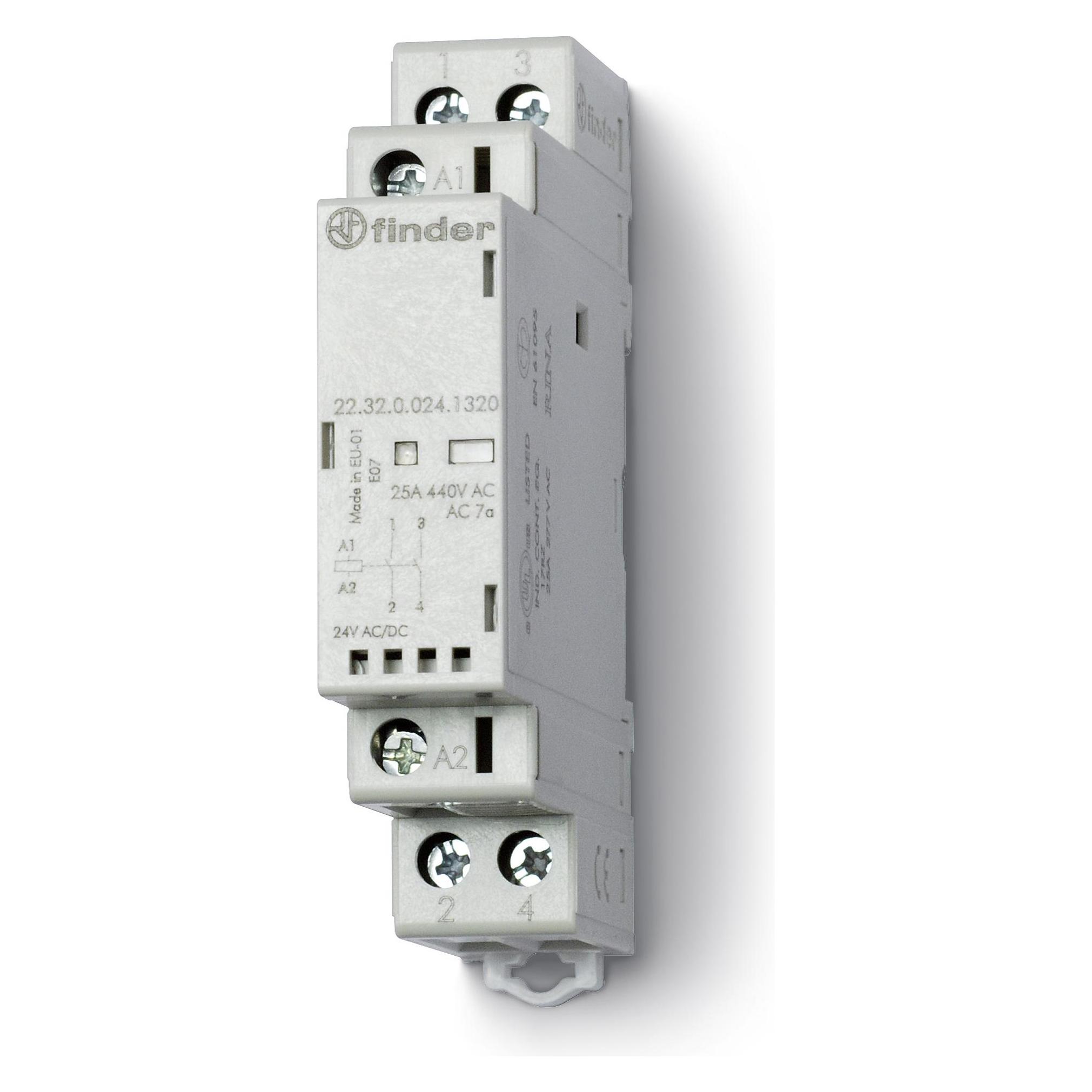 Finder Modular contactor 2NO 25A 24V ac/dc (22.32.0.024.4320)