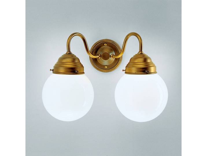 Wandlamp LARRY, dimbaar, messing / goud, Hal, Messing, Antiek, wandlamp