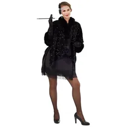 Poncho "Pailletten", schwarz