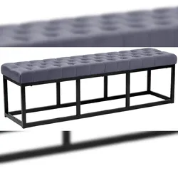 CLP Sitzbank Polson Samt Schwarz grau/150 cm