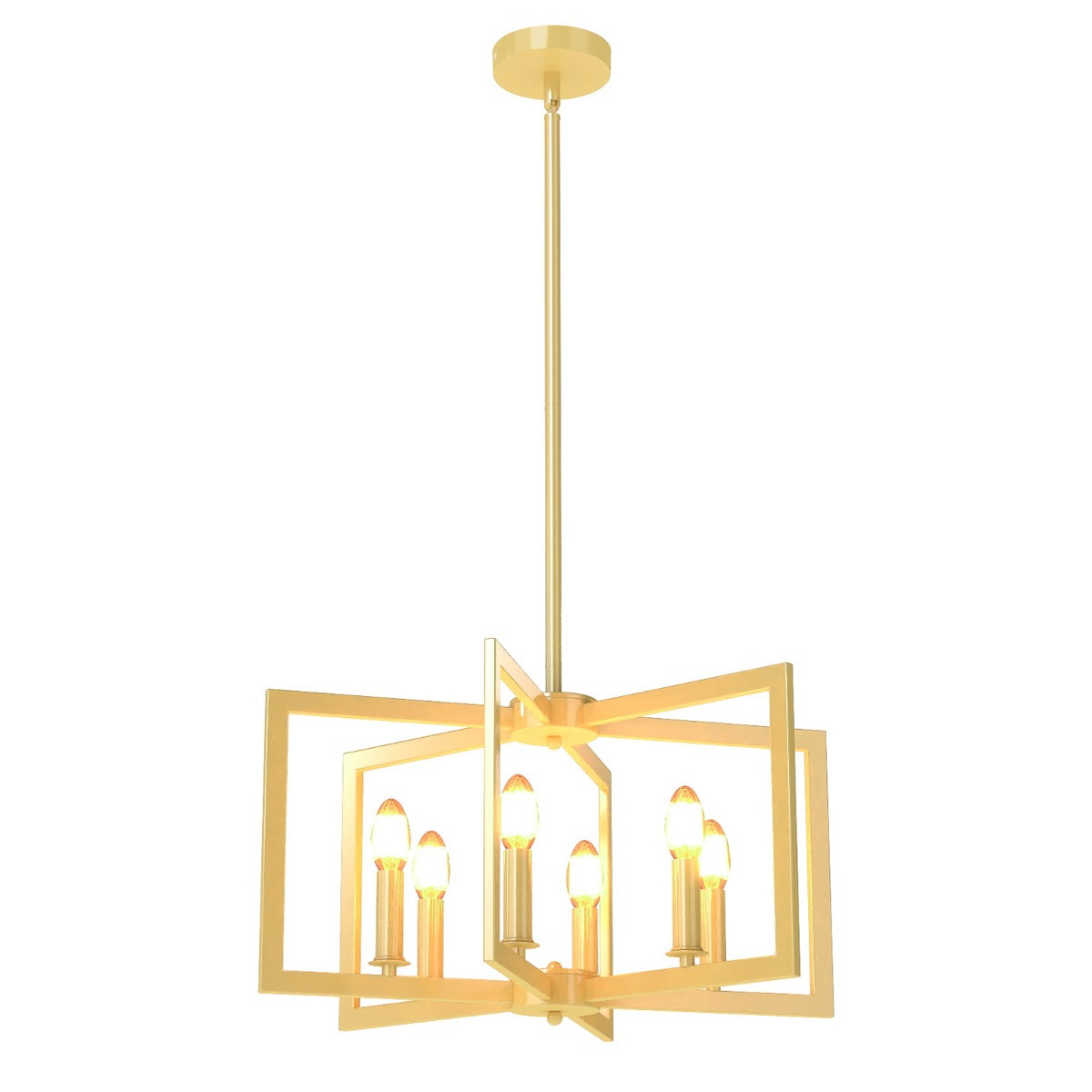 Costway Moderne Geometrische Hexagon Hanglamp voor Woonkamer, Keuken of Eetkamer