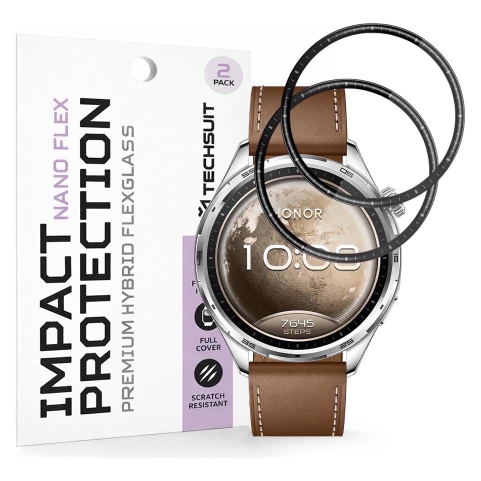 Techsuit - Nano Flex (2er-Pack) - Honor Watch 6 - Schwarz (72340723)