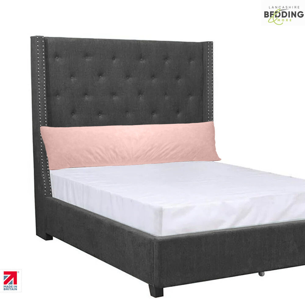 Lancashire Textiles Ltd Full Body Bolster, Polycotton Casing, Hollowfiber Filling, Orthopedic Soft Support Pillow Pink 48 x 90 cm