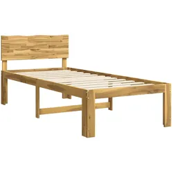 vidaXL, Bett, Einzelbettgestell mit Kopfteil ROSTOCK Weiss 90 x 200 cm (90 x 200 cm)