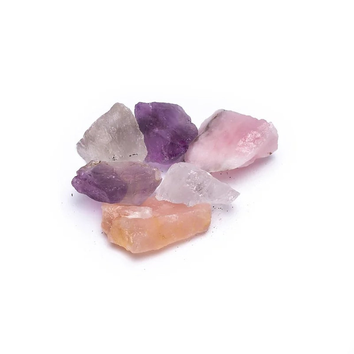 Ruwe Gouden Driehoek Edelstenen - Amethist, Bergkristal & Rozenkwarts - 3 tot 5 cm per stuk