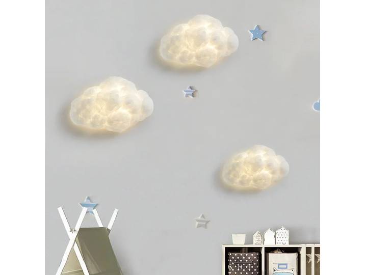 Nouveauté nuage applique murale luminaire pour enfants enfants chambre chevet décoration dessin animé coton créatif tissu lampe éclairage