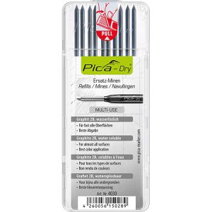 Pica Tieflochmarkerminen Dry 4030 Ersatzminenset, graphit, 2,8mm, wasserlöslich, 10 Stück