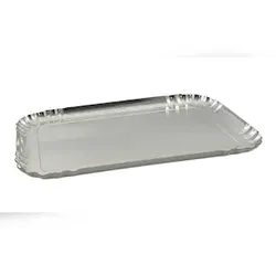 CROKUS Einweg-Servierplatten, einseitig silber 19 x 28 cm (60 Stück)