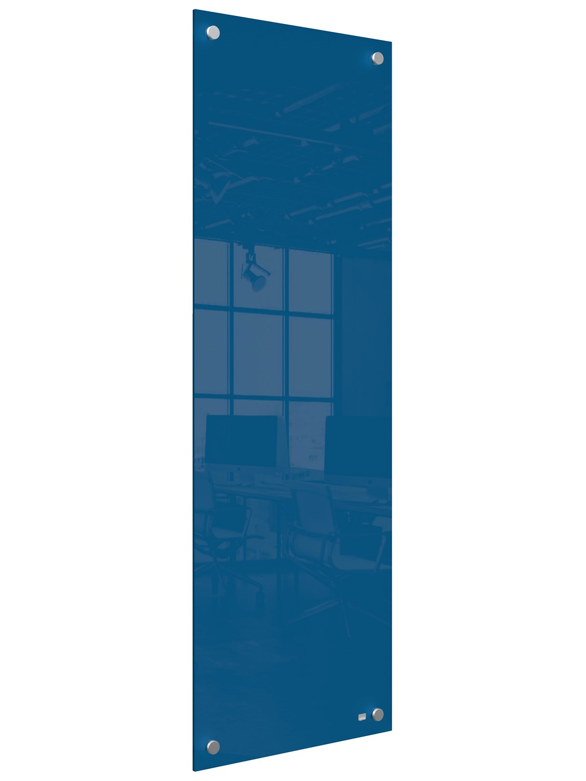 Nobo Schmales Glas Whiteboard 30 x 90 cm Blau