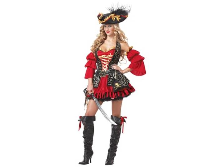 California Costumes Vrouwen Spaanse piraat volwassen kostuum, rood, M UK