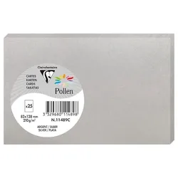 Pollen 250x Pollen, Karten 82x128 mm, 210g - Silber 11489C