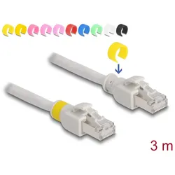 DELOCK NWK RJ45 Cat.6A S/FTP mit farbigen Clips 3 m