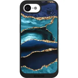 Nivocase Handyhülle für Apple iPhone 16e Hülle NIVOpure Case Schwarz Glitzer Look Marmor Trends (Apple iPhone 16e), Smartphone Hülle, Schwarz