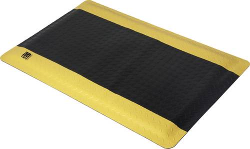 TRU COMPONENTS ESD-Bodenmatte Black, Gelb (L x B x H) 910 x 610 x 18mm antistatisch