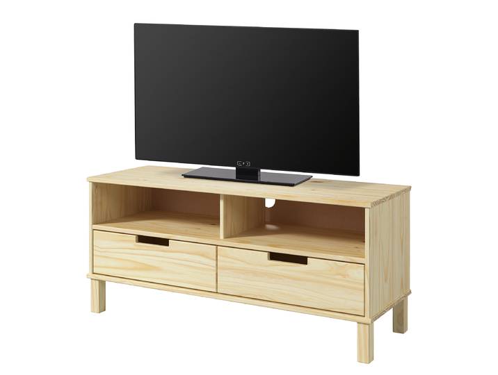 home24 Houten tv-meubel onbehandeld massief grenenhout hout/beige 110cm