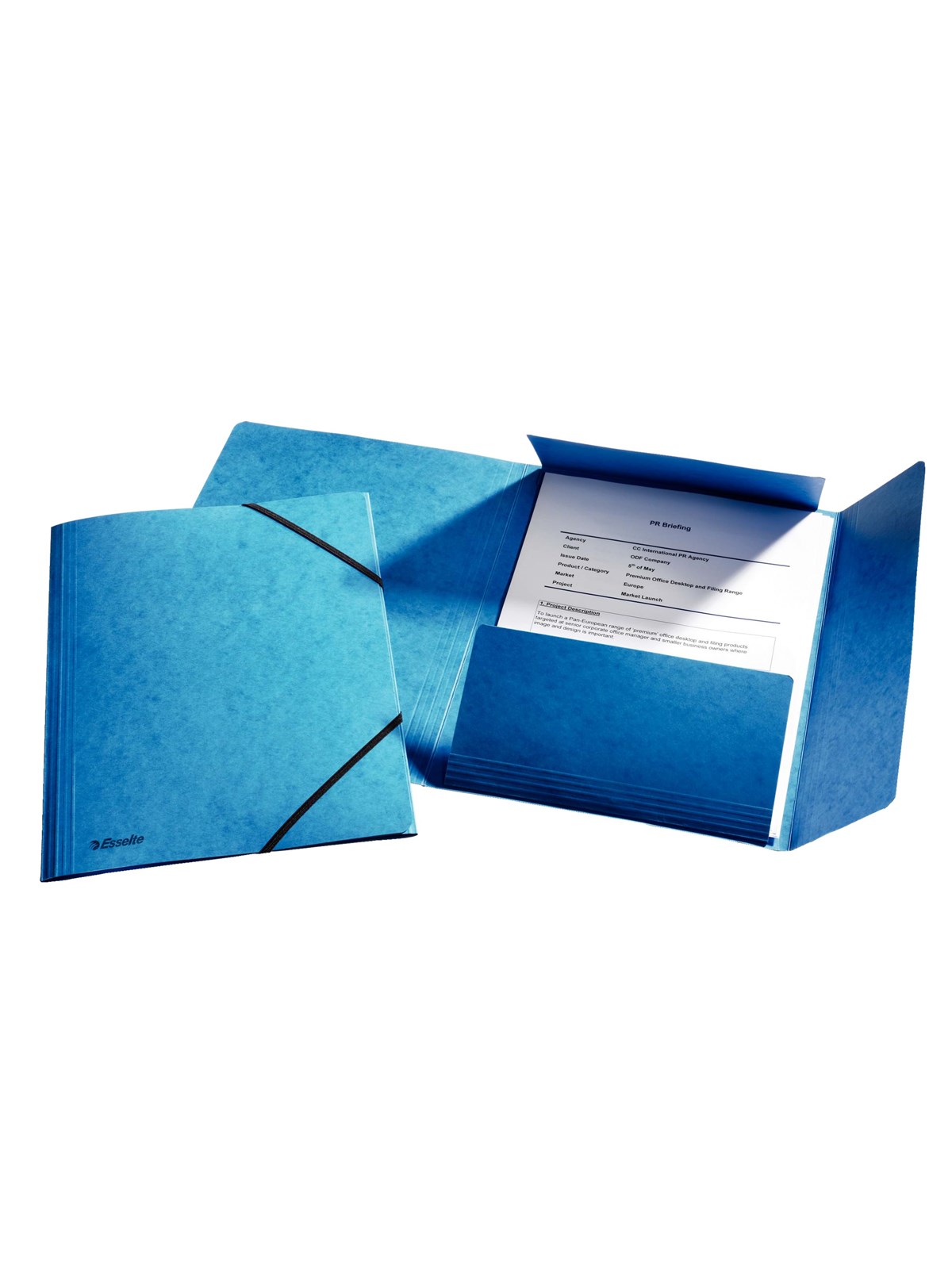 Esselte 3-Flap Folder Elastic Cardboard A4 Blue