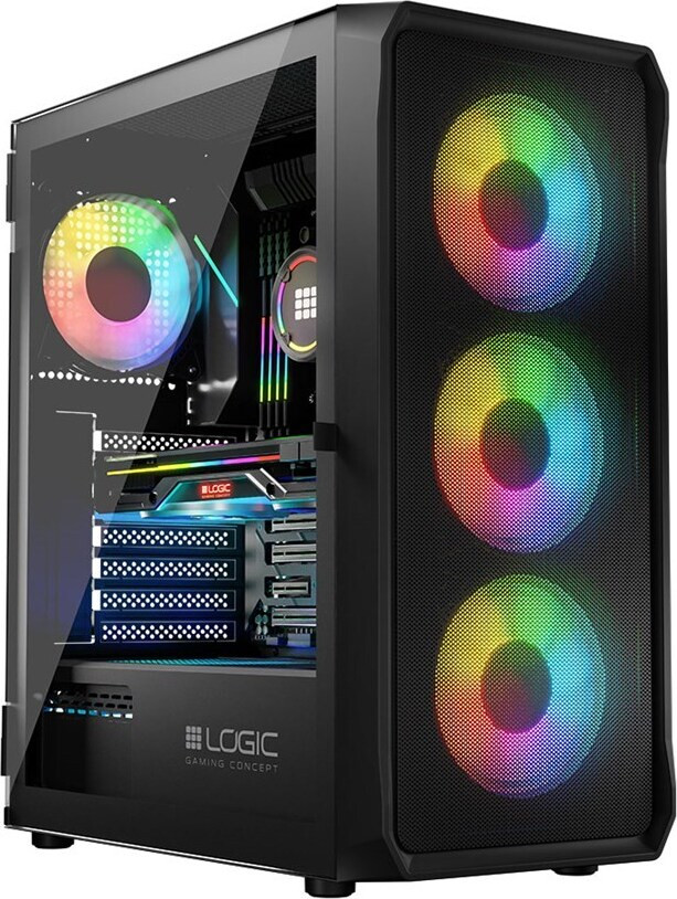 Logic PORTOS ARGB MINIDI USB 3.0 Computerbehuizing - Zwart