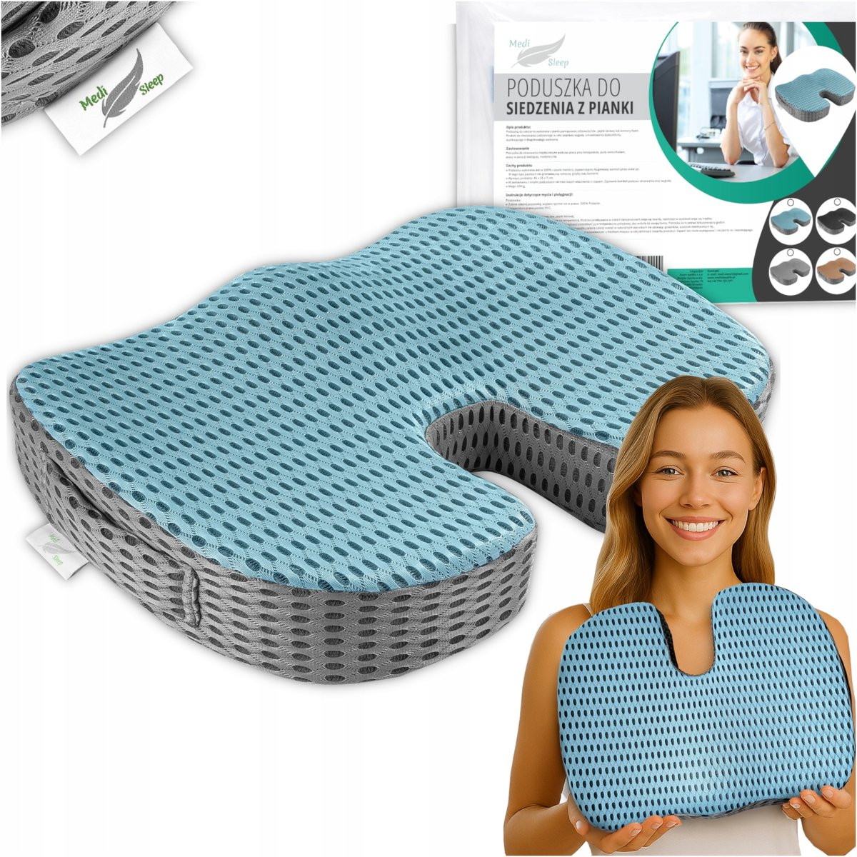 Sleep Med Orthopedisch Zitkussen met Lendensteun voor volwassenen