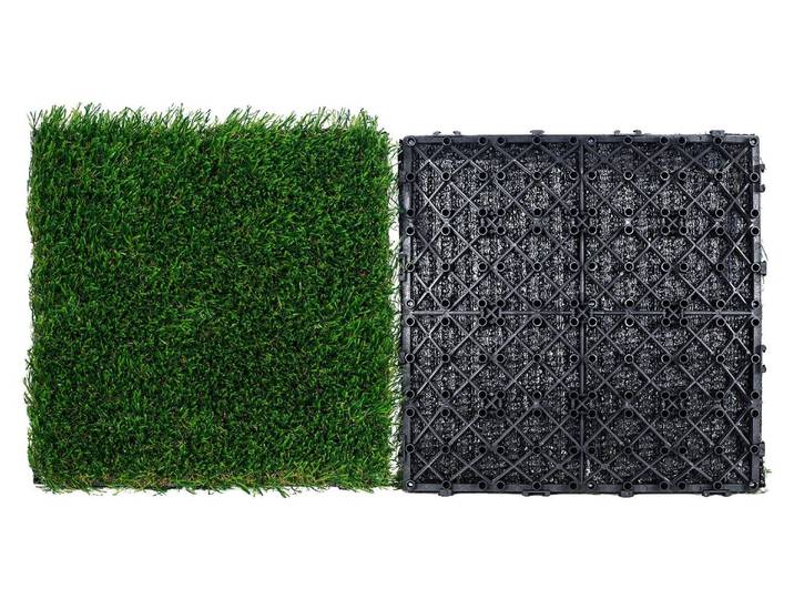 VEVOR Jeu de dalles de gazon synthétique pour pelouse imbriquée Jeu de 18 dalles 31x31cm gazon synthétique auto-vidangeable tapis de sol pad décoratif parfait pour les tapis pour chiens multi-usages en intérieur et en extérieur