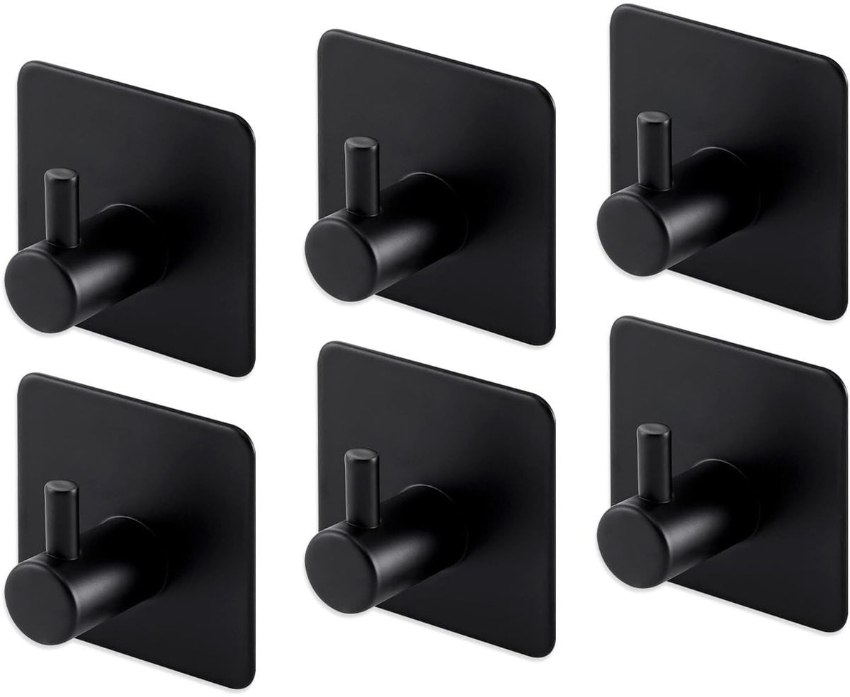 Dailygoody Roestvrijstalen Zelfklevende Wandhaken - Zwart - Badhanddoekhaken voor badkamer en keuken