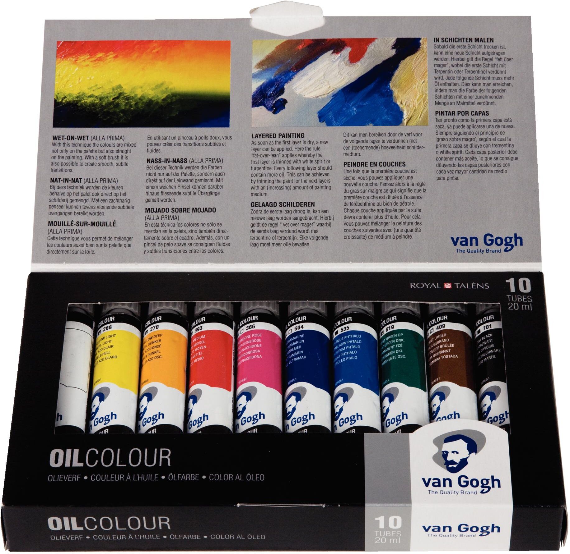Ölfarbe "Van Gogh Basic-Set, 20 ml, Mehrfarbig", bunt (mehrfarbig), 20ml, Farben, Ölfarbe mehrfarbig 20ml