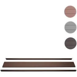 Abschluss-Set für WPC-Sichtschutz Sarthe, Abschlussprofil Windschutz, WPC-Pfosten ~ 180cm, braun