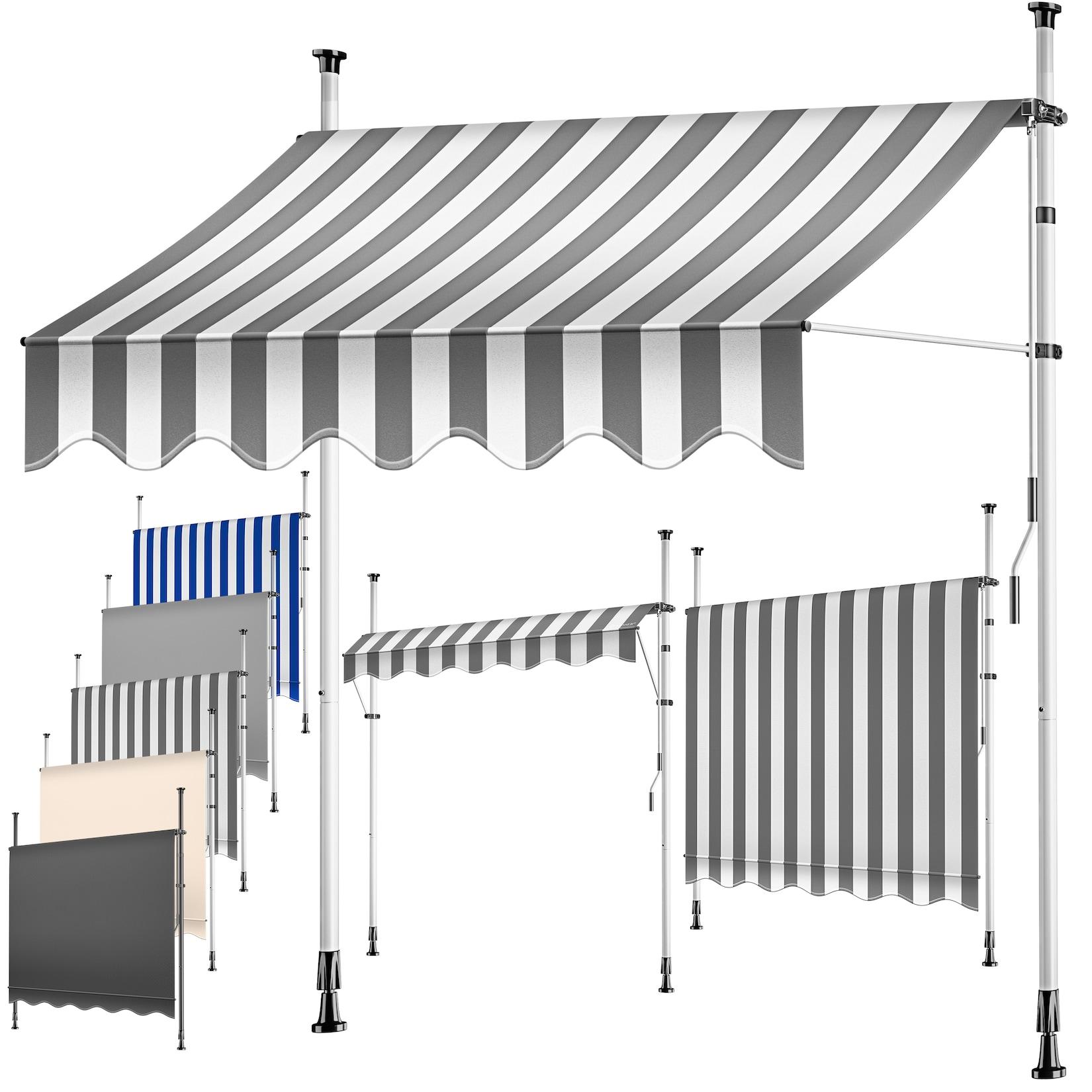 KESSER® Klemmmarkise mit Handkurbel Balkon, Balkonmarkise ohne Bohren, UV-beständig höhenverstellbar wasserabweisend , Sonnenschutz, Terrassenüberdachung , einfache Montage