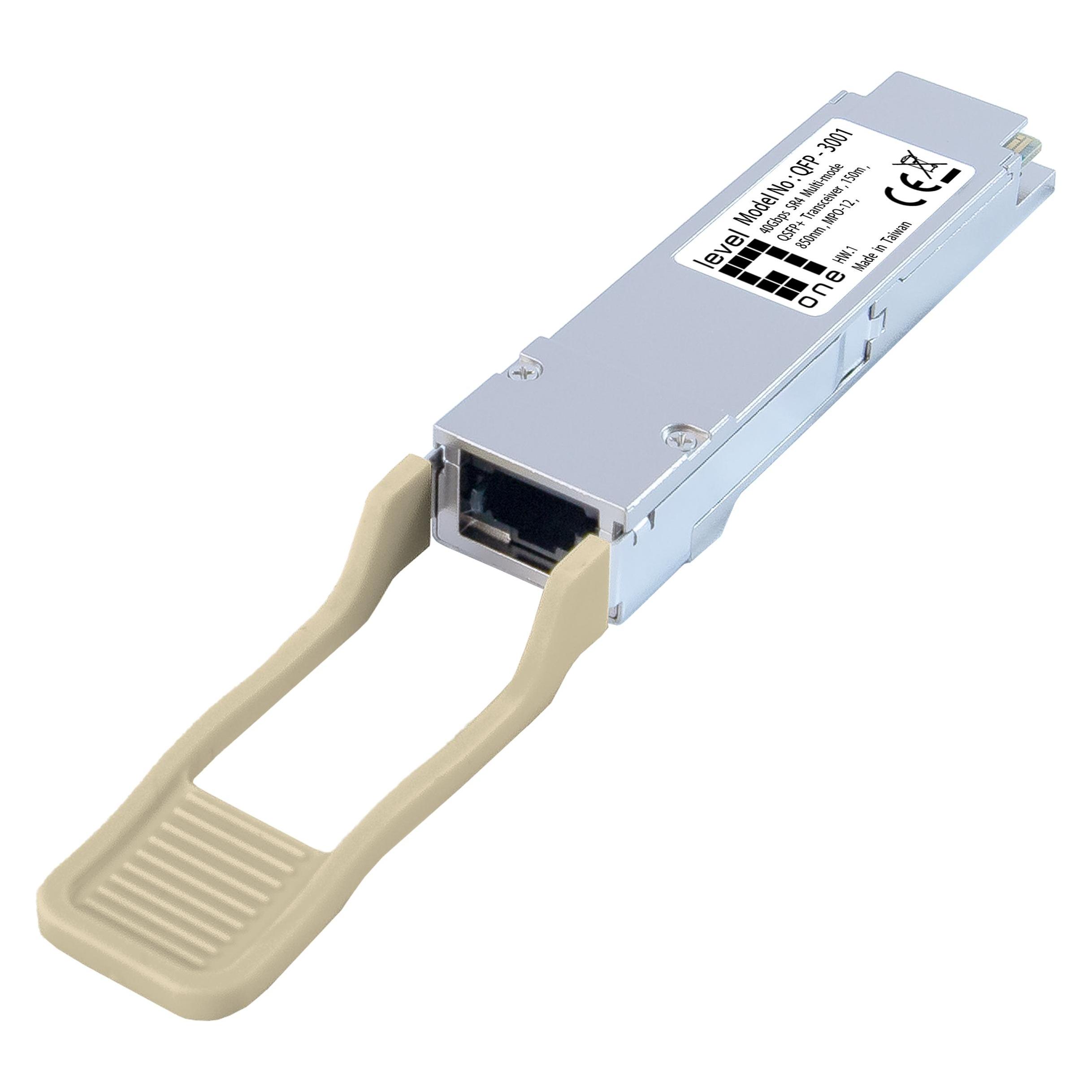 LevelOne QSFP+ Transceiver 40Gbps SR4 Multi-Mode 150m sil (QFP-3001)