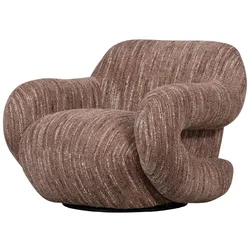 Sessel Folke aus Melange-Stoff, Retro Chic Design, drehbar, altrosa, gemütlich gepolstert