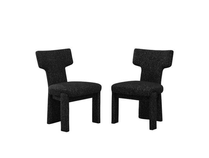ComfortXL Polsterstuhl De-36481 2er Set mit Holzbeinen Schwarz, 56x86x64 cm, Esszimmer, Stühle