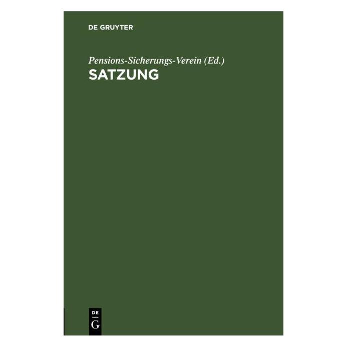 De Gruyter Satzung (Deutsch, Hardcover) (67778228)