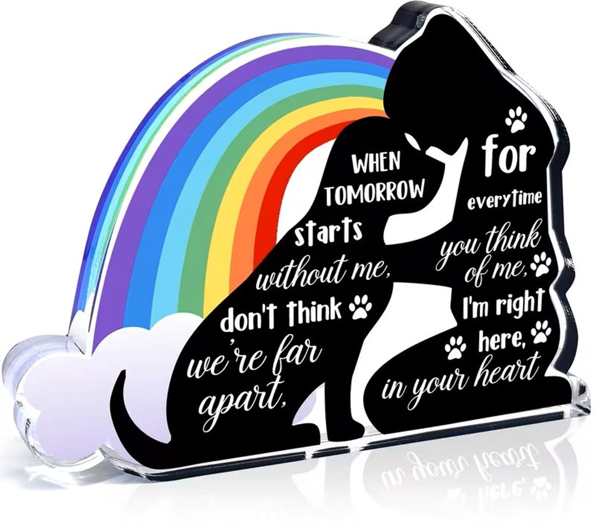 Acryl decoratie ter nagedachtenis aan een overleden huisdier of hond