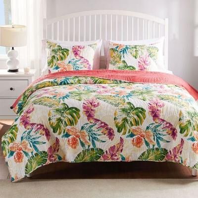 Greenland Trading Co. Tropics Mini Quilt Set Multi Bright, Twin, Multi Bright