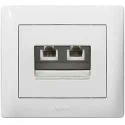 Legrand 777075 Abdeckung VDI 30° flach RJ45 Beschriftung träger Galea ultraweiß