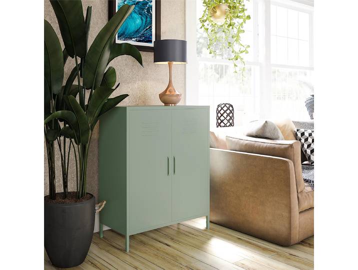 Commode métallique Matarka -Largeur 80cm 102cm Vert/Vert menthe