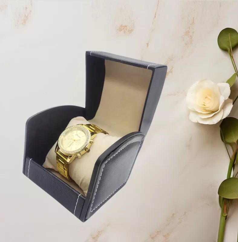 INF Luxus-Uhrenbox für Herren - Einzelvitrine für Uhren Schwarz