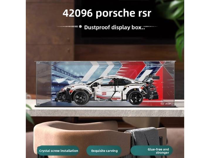 Applicable au boîtier d'affichage Lego Porsche 911 RSR, couvercle anti-poussière en acrylique