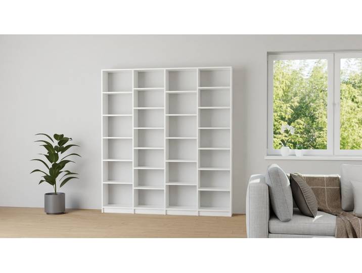 Wohnwand nach Maß MDF Beschichtet MDF Weiß matt